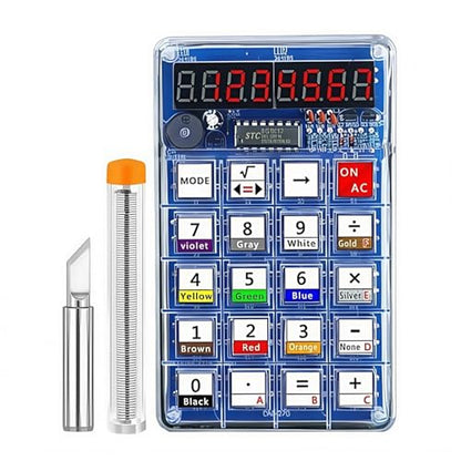 Soldering Practice Kit DIY 7-Digit LED Display Electronics Calculator - color: red