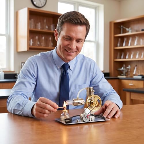 MagicTech Hot Air Stirling Engine Model L - Shape Educational Electricity Creative Physics JY22 - size: 6.3 x 3.1 x 4.3 Inch