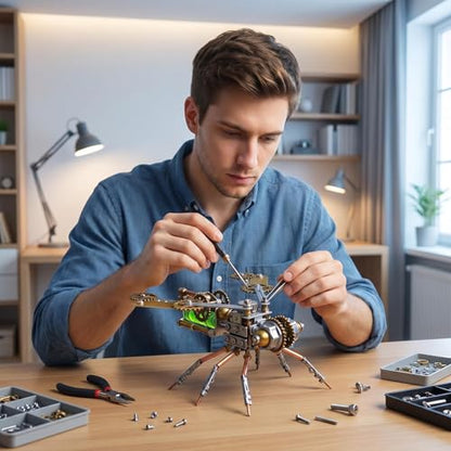 3D Metal Puzzles for Adults Teens-160+Pcs-Mechanical Bee Insect Models-3 Hours to Build-Ideal for Birthday Gifts and Decorations(Mechanical Bee B) - style: Mechanical Bee B