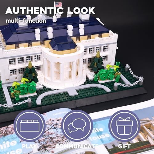 ArtorBricks White House Architecture Building Blocks Set, 894 Pieces Miniature Model Kit for Adults, Washington DC Landmark Collection, Intricate Home Office Desk Decor, Creative Gift for Hobbyists
