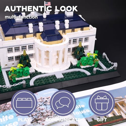 ArtorBricks White House Architecture Building Blocks Set, 894 Pieces Miniature Model Kit for Adults, Washington DC Landmark Collection, Intricate Home Office Desk Decor, Creative Gift for Hobbyists