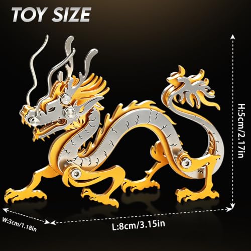 3D Metal Puzzles for Adults, Zodiac Sign Gold Dragon 51 Pieces - color: A9-dragon