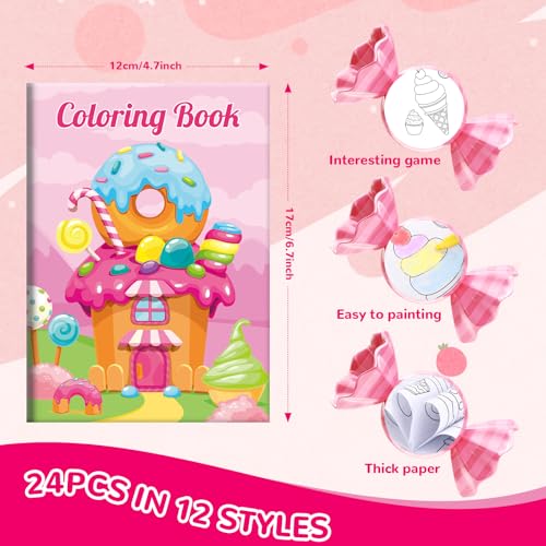 BenLouis 24 Pcs Sweet Candyland Mini Coloring Books for Kids Party Favors - style: Candyland