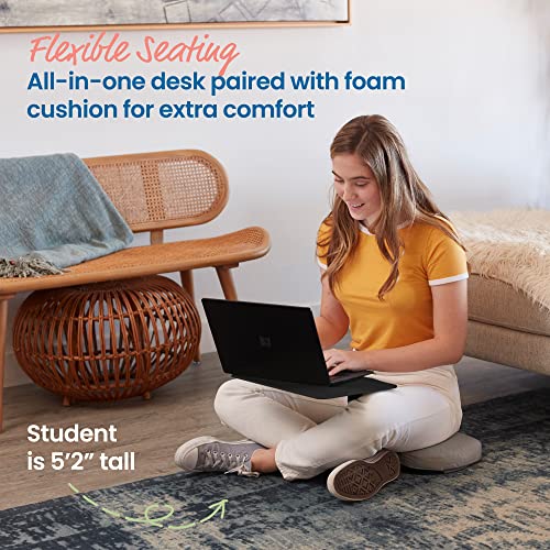 ECR4Kids The Surf Portable Lap Desk with Cushion, Flexible Seating, Black, 10-Piece - color: Black