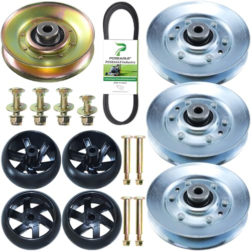 3 Pack 532139245 Idler Pulley with 146763 Idler Pulley 532402008 Belt Replaces 532139245, 106298X, 123766X, 532106298, 532146763, 593787801, 532173902, 532174873, 589527301 - size: 1x139245+3x146763+A109