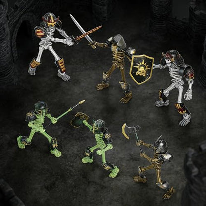 6 Pack T13 Action Figures Set with 54 Accessories, Skeleton Action Figure Mini Dummy 13, DIY Multi-Colored Titan 13, Skeleton Toy Multi-Jointed Movable 3D Printed Toys