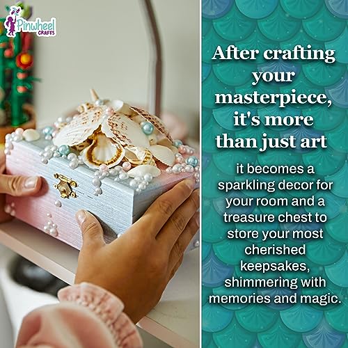 Pinwheel Crafts Mermaid DIY Jewelry Box Kit for Girls Ages 6+ with 530 Pcs - style: Mermaid Jewelry Box-530 Pcs