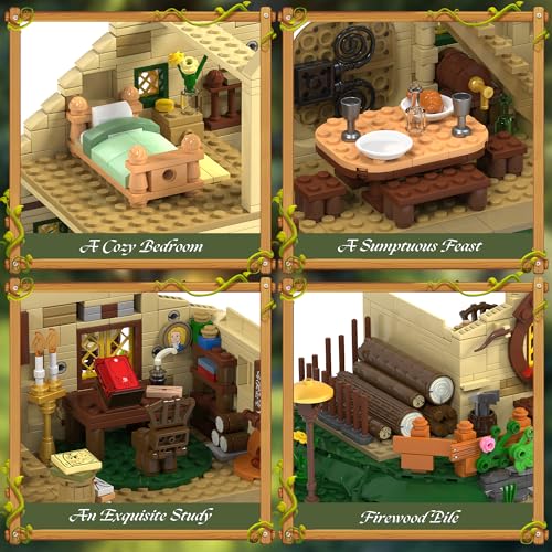 Medieval Fantasy A-Frame Cabin Building Blocks Set, 2088Pcs Architecture Tree House Building Set with Interior and Garden, Creative Construction Gift for Adults, Perfect Holiday and Birthday Gift