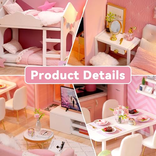 Flever Dollhouse Miniature DIY House Kit Creative Room with Loft Apartment Scene for Romantic Artwork Gift (Dream Angel) - color: Dream Angels