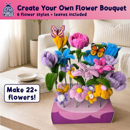 216pcs Pipe Cleaner Flower Kit, Easy to Make, Written & Video Instructions