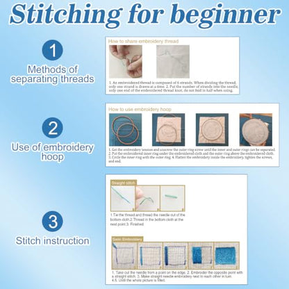 Mindsoft 3 Set Needlepoint Kit for Beginners with Hoop,Loon - style: Loon