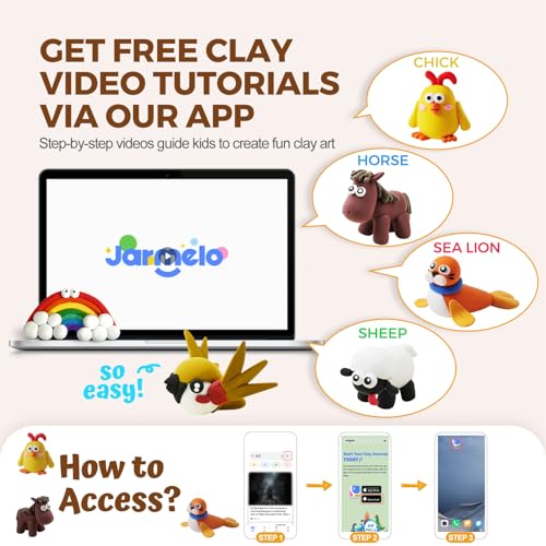 Jar Melo Air Dry Clay, Magic Modeling Clay Kit, 24 Colors with Storage Box - color: 24 color