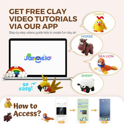 Jar Melo Air Dry Clay, Magic Modeling Clay Kit, 24 Colors with Storage Box - color: 24 color