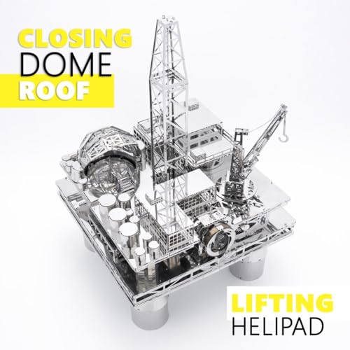 METAL-TIME, Offshore Drilling Rig Model, Metal Model Kits, Offshore Platform, 3D Metal Puzzle, Treasure Researcher Mechanical Model Kit to Build for Adults
