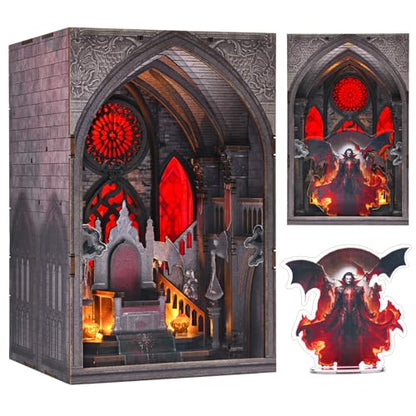 CCCDF Throne of Blood Book Nook Kit, Beginner DIY 3D Puzzle with LED - color: Throne of Blood