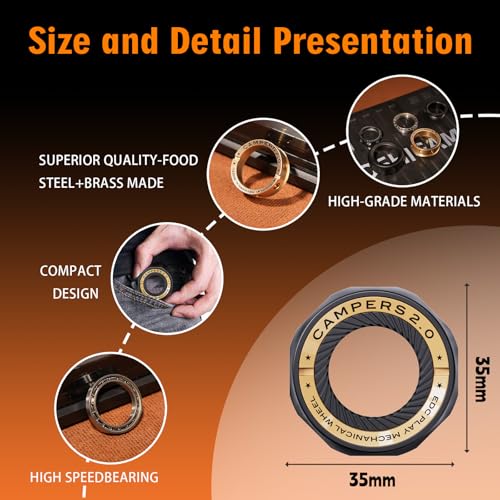 Magnetic Fidget Ring Spinner–DIY Mechanical EDC Toy for Adults - color: Black