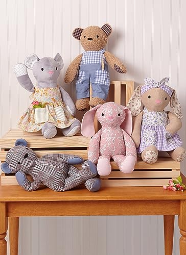 McCall's M8422OS Plush Bear, Bunny and Mouse with Clothes and Headband Sewing Pattern Kit, Design Code M8422, One Size Each