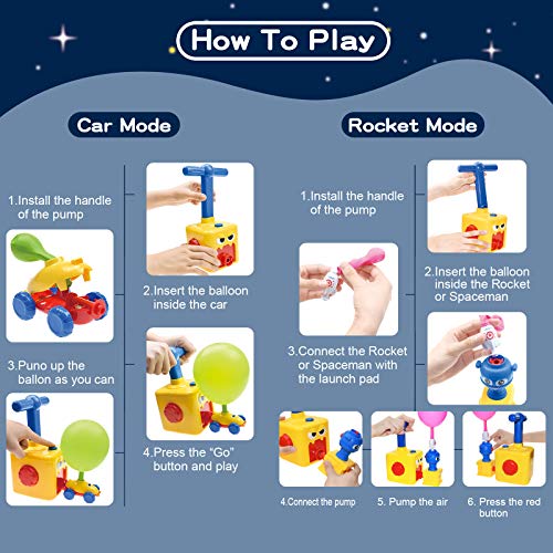 BAKAM Toddler Toys 3-4 for Boys Girls, Balloon Launcher & Powered Car Set, Fun Toddlers STEM Toy Balloon Pump Cars Racer Kit for Kids 3-5 (Duck) - color: Duck