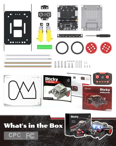 WhalesBot Rocky Coding Robot Car Kit for Kids 8-12 12-16, STEM Educational Engineering Toy, Scratch Python C Programming & Remote Control, Science Gift for 8 9 10 11 12+ Year Old Boys Girls