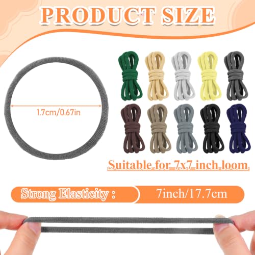 IMengjbang 1200 Pcs Refill Loops for 7-Inch Weaving Loom, 8 Neutral Colors - color: 10 Color