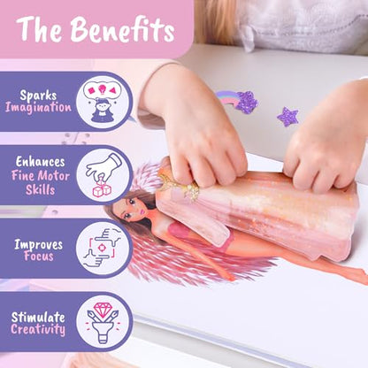 BSCOOL Sticker Dress Up Angels and Fairies Activity Book for Girls - color: Sticker Dress Up Angels and Fairies