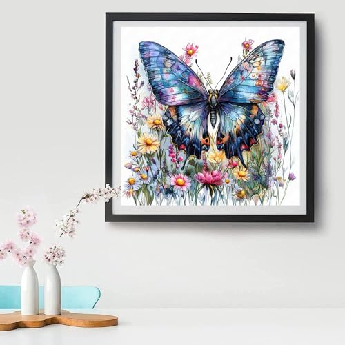 Diamond Art Kits for Adults,Butterfly Wildflower Diamond Painting Kits - color: Butterfly wildflowers