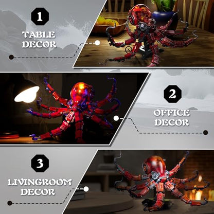 Mechanical Octopus Building Sets with Light, Ocean Animal Building Kits for Adults, Compatible with Lego Octopus, 882PCS STEM Toy for Teens Boys & Girls 8-16 - style: Octopus