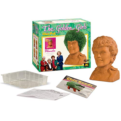 Chia Pet Golden Girls Blanche with Seed Pack, Decorative Pottery Planter, Easy to Do and Fun to Grow, Novelty Gift, Perfect for Any Occasion - style: GG Blanche - Active