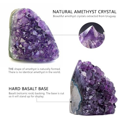 Amethyst Crystal Geodes Purple Crystals Rock Cluster Quartz Raw Healing Crystals 3-4LB - size: 3 Pound to 4 Pound