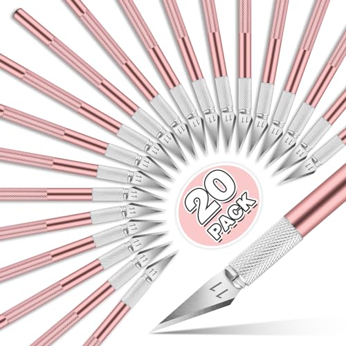DIYSELF 20 Pack Exacto Knives for Art and Hobby, Pink - color: Pink, size: 20-Pack