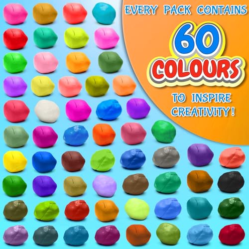 ESSENSON Air Dry Clay 60 Colors, Modeling Clay for Kids