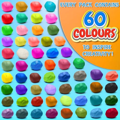ESSENSON Air Dry Clay 60 Colors, Modeling Clay for Kids