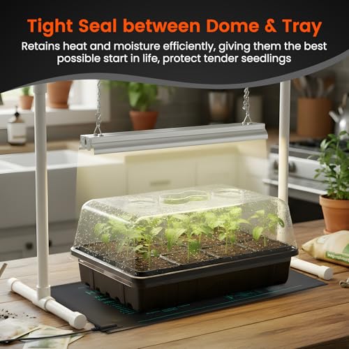 SOLIGT Thick Plastic 3-Set Strong Seed Starter Trays with 5" Humidity Domes - size: 3 Set