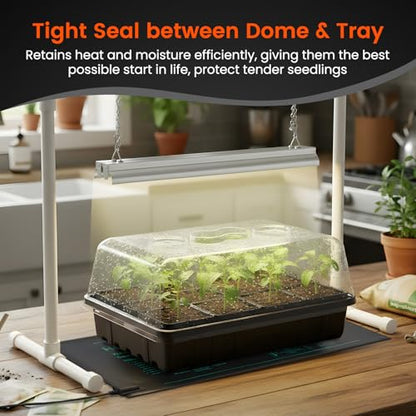 SOLIGT Thick Plastic 3-Set Strong Seed Starter Trays with 5" Humidity Domes - size: 3 Set