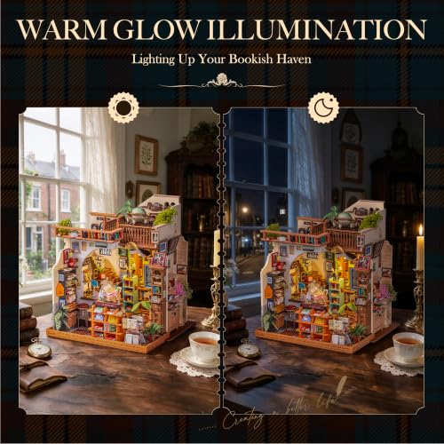 Rolife Bookstore DIY Miniature Dollhouse Kit Creative Gift for Adults
