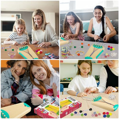 Maynacs Friendship Bracelet Making Kit for Girls 8-12, 28 Pre-Cut Threads - color: Cyan