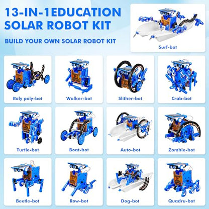 Bottleboom STEM 13-in-1 Education Solar Power Robots Toys for Boys Age 8-12, Educational Toy Science Kits for Kids