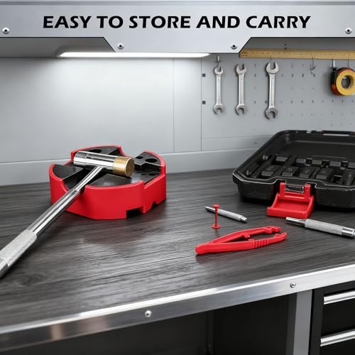 Premium Pin Punch Hammer Set: 25-Piece Punch Set and Hammer with Bench Block, Steel Roll Pin Punch Set, Pin Punches with Replaceable Face Hammer, Mechanical Repair Tool for Maintenance