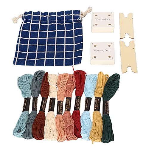 Pwshymi 30pcs Weaving Cards Set, Lightweight Portable Tablet Cards with Embroidery Thread Shuttle for DIY Crafts Scarf, Weaving Supplies Tablet Weaving Cards Herramientas y