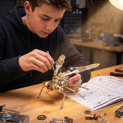 3D Metal Puzzles for Adults Teens-150+Pcs-Mechanical Wasp Bee Insect Models-3 Hours to Build-Ideal for Birthday Gifts and Decorations(Mechanical Wasp) - style: Mechanical Wasp