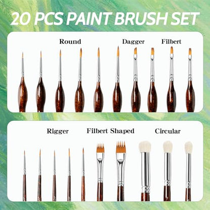 Miniature Paint Brushes Dry Brushes, 20 PCS Model Paint Brushes