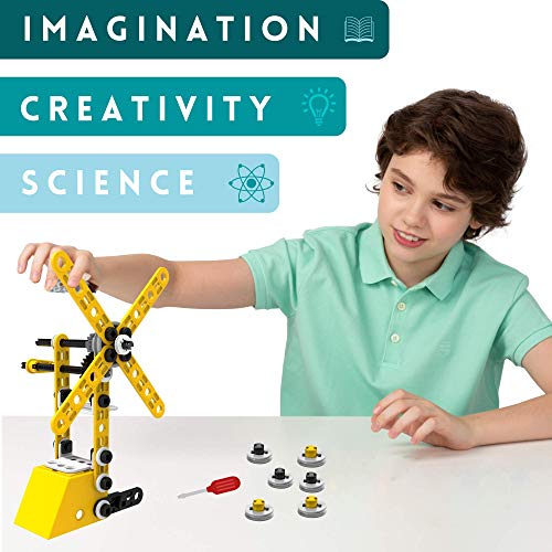 Mobius STEM Building Toy Set, 100 Pieces, 8-in-1 DIY Kit, Ages 5+ - color: Yellow & Black - 8-in-1 - 100 Pcs
