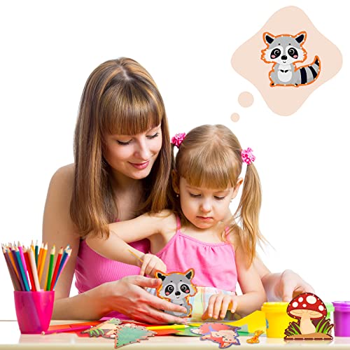 Pajean 10 Pcs Kids Lacing Cards Double Sided Animal Sewing Cards Kits 10 Styles Lacing Toy Crafts for Toddler Ages 6+ Developing Imagination Preschool Learning Activity Supplies(Forest Animals Style) - style: Forest Animals Style