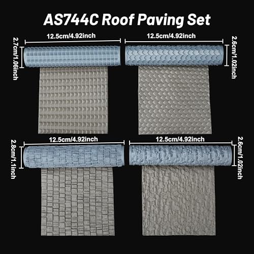 DND Terrain Texture Roller Set for Foam Modeling –Build Roofs for RPG Games - color: As744-c