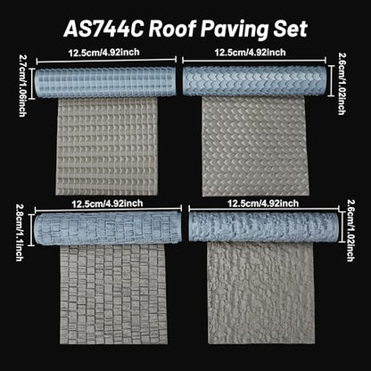 DND Terrain Texture Roller Set for Foam Modeling –Build Roofs for RPG Games - color: As744-c