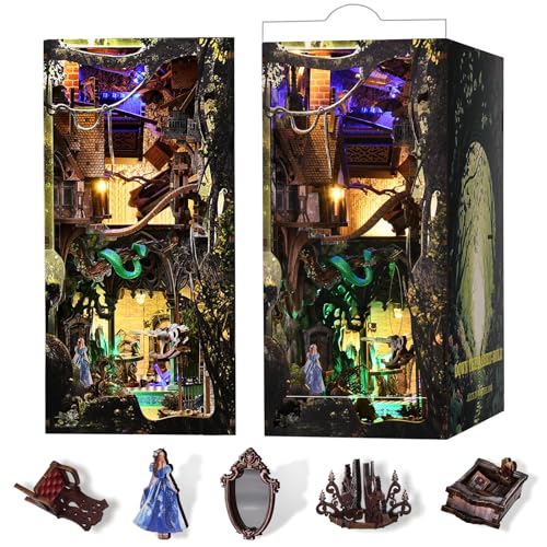 MiniCity Down the Rabbit Hole DIY Book Nook Kit, Miniature Puzzle with LED - color: Down the Rabbit-hole