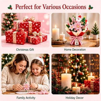 HHSarioneiro 550 Pcs Pipe Cleaner Flower Kit, Pink Complete DIY Flower Bouquet Making Kit, 5 Beautiful Colors, 15 Flower Designs with Step-by-Step Video Tutorials, for Teen Girls and Craft Lovers - color: Pink