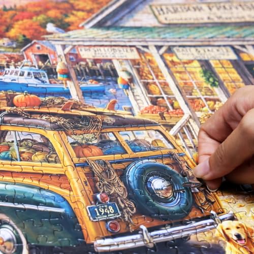 Think2Master Harbor General Store 1000 pieces Large Format Jigsaw Puzzle: 13+, teens, adults & families. Vintage Seaside Small Town Americana Great gift for Nostalgia & 1940s 1950s Size: 26.8” X 18.9” - style: Harbor General Store