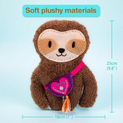 Avenir My First Sewing Kit for Kids 6-8, Sloth Stuffed Animal Craft Set - color: Sloth