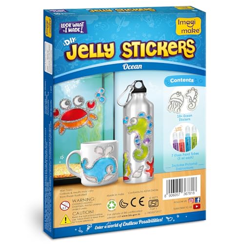 Imagimake DIY Jelly Stickers - Ocean, 10 Stickers, Low-Mess Art Kit - style: Ocean